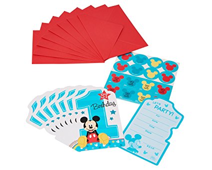 American Greetings Mickey Mouse 1st Birthday Invite Postcards (8 Count)