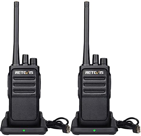 Retevis RT617 Walkie Talkie, PMR446 16 Channels, 2 Way Radio Professional, License Free CTCSS/DCS, VOX Scan Squelch, Rechargeable Walkie Talkies Long Range for Security (2 Pcs, Black)