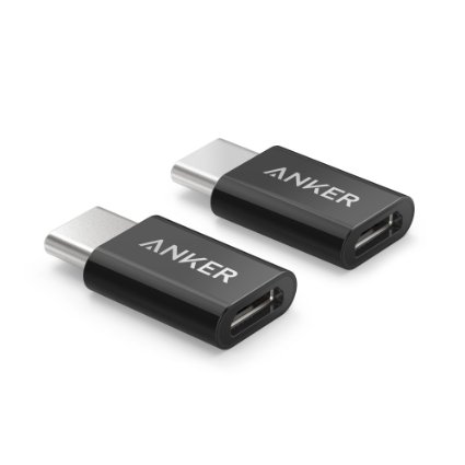 2 in 1 Pack Anker USB-C to Micro USB Adapter Converts USB Type-C input to Micro USB Uses 56K Resistor Works with MacBook ChromeBook Pixel Nexus 5X Nexus 6P Nokia N1 OnePlus 2 and More