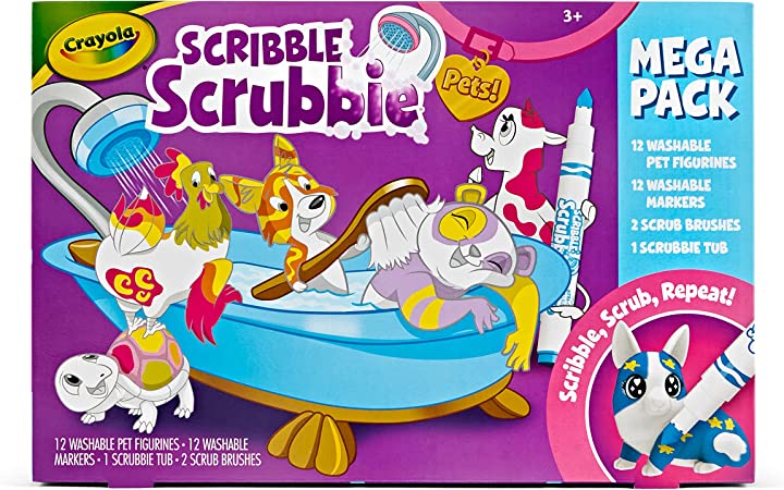 Crayola Scribble Scrubbie Pets Mega Set 2.0, Coloring Toy, Kids Gifts for Girls & Boys, Age 3, 4, 5, 6