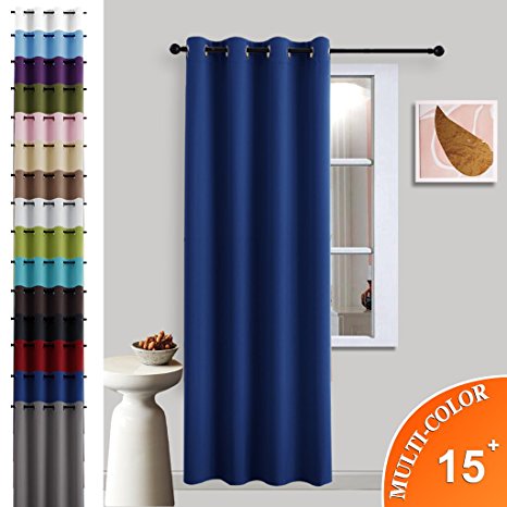 Blackout Navy Blue Curtain Panel - Home Decoration Light Blocking Room Dakening Drape / Drapery for Nursery Room by NICETOWN, Ring Top, 52 inch wide by 84 inch long, 1 PCS