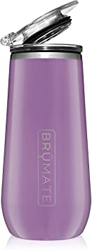 BrüMate 12oz Insulated Champagne Flute With Flip-Top Lid - Made With Vacuum Insulated Stainless Steel (Violet)