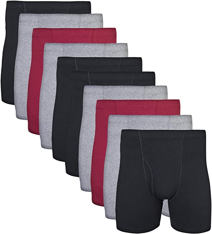 Gildan Mens Covered Waistband Boxer Brief Multipack