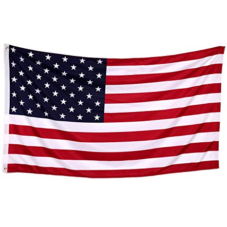 Tenby Living American Flag 3 x 5 ft. Heavyweight 2X Thicker Polyester - UV Protected, Quadruple-Stitched Fly End, Double-Stitched Edges, Brass Grommets