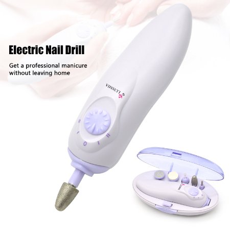 Luismia Electric Manicure and Pedicure Grinding Assembling Includes Callus Remover, Nail Buffer & Polisher, and More (5-in-1)(RANDOM COLOR)