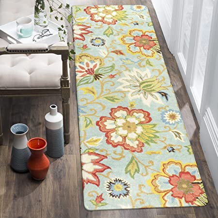 Lahome Collection Floral Runner Rug 2'x6' Non Slip Vintage Hallway Runner Rug, Laundry Throw Rugs and Mats for Laundry Room, Washable Runner Rugs for Kitchen Floor Bathroom Hallway Entryway Area Rugs