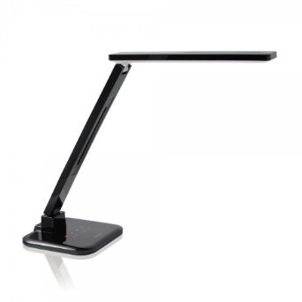 Lightblade 1500 by Lumiy - Black Ultra Bright LED Desk Light Table Lamp with Captive Touch Controls for Brightness and Color Temperature, USB Charging for Smart Phone, 1 Hour Time