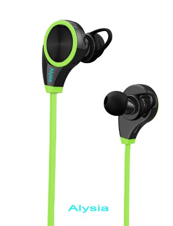 Bluetooth Headsets - Alysia® Earphones V4.1 Wireless Stereo In-Ear Earbuds Earphones Headsets for Running Gym Sports with Microphone for iPhone 6s plus Galaxy S6 S5 Android Phones