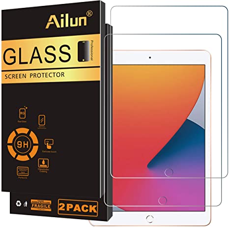 Ailun Screen Protector for New iPad 8,iPad 7 (10.2-Inch, 2020&2019 Model, 8th&7th Generation) [2Pack] 2.5D Tempered Glass [Apple Pencil Compatible] Case Friendly