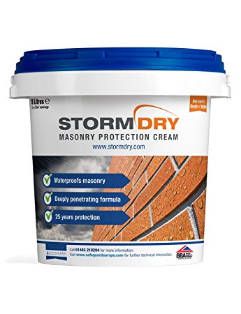 Stormdry Masonry Protection Cream 5L - The Only BBA Certified Brick Waterproofer - Proven 25 Year Protection Against Penetrating Damp
