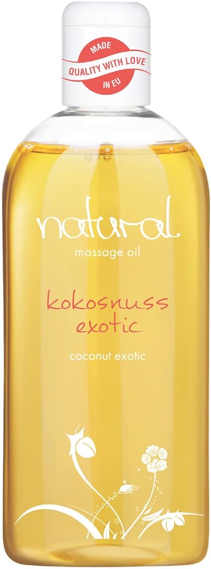 Natural Wellness Massageöl 'Kokosnuss Exotic' 250 ml | Erotisches intim Körperöl | Massage-Öl für Erotik-Wellness und Entspannung | Muskelentspannung mit exotischem Kokos Duft