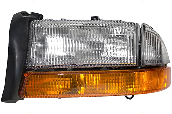 Composite Headlight Headlamp with Park Signal Lamp Driver Replacement for Dodge Dakota Pickup Truck Durango SUV 55055111AI