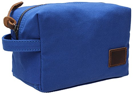 Canvas Travel Toiletry Bag Waterproof Shaving Dopp Kit Make Up Organizer W-083 (Blue)