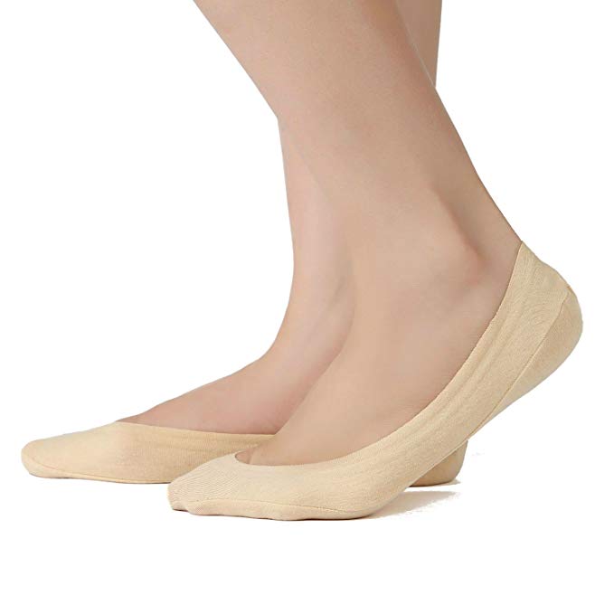 Women's Premium Cotton Liner Non Slip No Show Socks(4 Pairs)