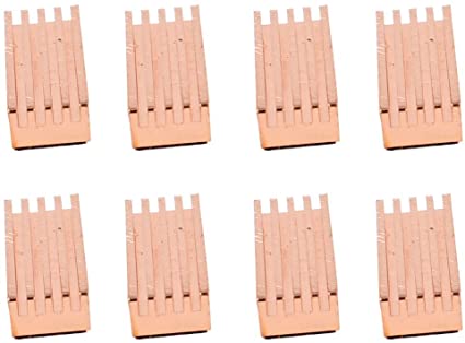 uxcell 8 Pcs Copper Memory IC Chipset Cooling Heatsink 22mm x 8mm x 5mm for DDR RAM VGA