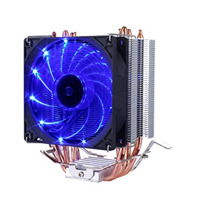 upHere CPU Cooler with 4 Direct Contact Heatpipes, Blue LED Fan