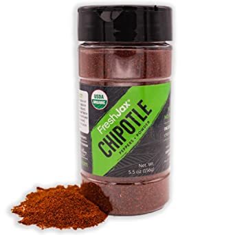 FreshJax Chipotle Powder, Certified Organic and Kosher Premium Organic Spices, Herbs, Seasonings, and Salts (5.5 oz)