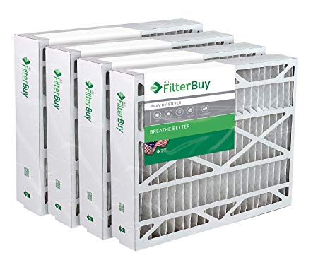 FilterBuy 17.5x27x5 Trane Perfect Fit BAYFTFR17M Compatible Pleated AC Furnace Air Filters (Pack of 4). AFB Silver MERV 8.