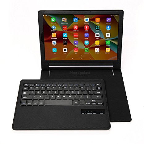 Mondpalast @ leather case black keyboard Integrated Bluetooth keyboard for Lenovo Yoga Tab 3 Plus 10 LENOVO YOGA 3 PLUS TAB 10.1"