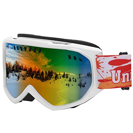 Unigear Ski Goggles, Anti-fog Snow Snowboard OTG Goggles 100% UV Protection for Men, Women and Youth