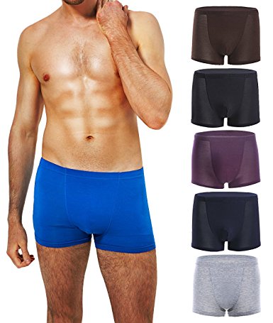 Shiningwaner Men's Boxer Brief UnderWear Trunk Cotton Sexy Tagless Athletic No Fly Soft Briefs 6 Pack