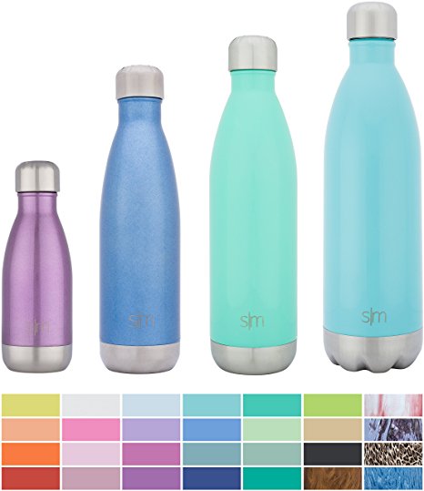 Simple Modern Wave Water Bottle - Vacuum Insulated 18/8 Stainless Steel - 4 Sizes in 26 Colors