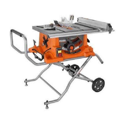 Ridgid ZRR4513 15 Amp 10 in. Portable Table Saw with Mobile Stand (Certified Refurbished)