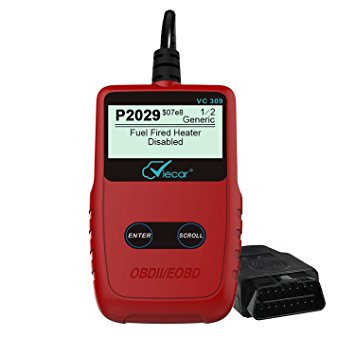 OBD2 Scanner,Oakletrea Upgraded Universal OBD II EOBD Car Engine Fault Code Reader CAN Diagnostic Scan Tool for 1996 or Newer OBD 2 Protocol Vehicle (Red)
