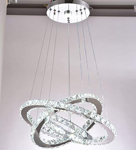 Modern Crystal Chandeliers LED Chandelier Pendant Lights Chandelier Rings Pendant Light (Cool White 30/40/50)