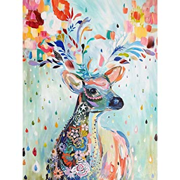 Artoree DIY 5D Diamond Painting by Number Kit for Adult, Full Drill Diamond Embroidery Dotz Kit Home Wall Decor-14x20" Deer