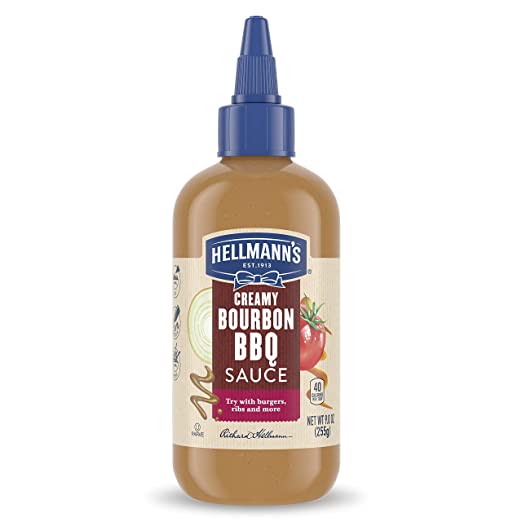 Hellmann's Sauce For A Delicious Condiment, Dip and Dressing Creamy Bourbon BBQ Dairy Free, No Artificial Flavors, No High-Fructose Corn Syrup 9 oz