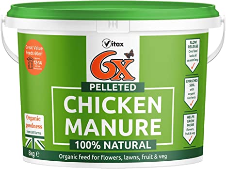 6X 8 kg Pelleted Chicken Manure Organic Fertiliser