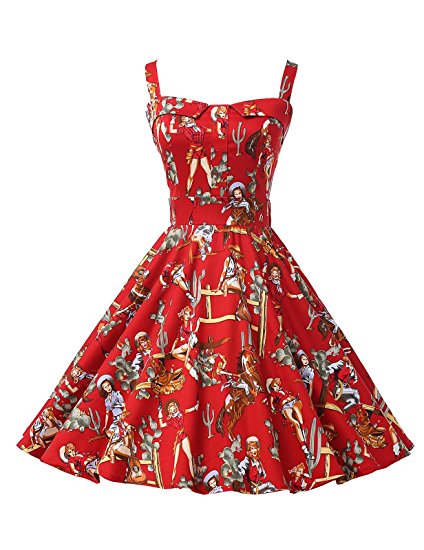 Grace Karin Women's Floral 1950's Vintage Retro Cocktail Party Dresses