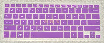 Folox® Colored Silicone Laptop Keyboard Protector Cover Skin for ASUS Transformer Book TX300CA,Taichi 31,Zenbook UX31A UX31E UX32A UX32VD UX301 U38 U38D U38N UX42 UX303,U303,TP300L,U305F,T3 CHI,UX305(Purple)