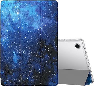 MoKo Case Fits Samsung Galaxy Tab A8 10.5 Inch 2022 (SM-X200/SM-X205/SM-X207), Slim Case Trifold Stand with Auto Sleep/Wake Function and Soft TPU Translucent Frosted Back Cover, Blue Starry Sky