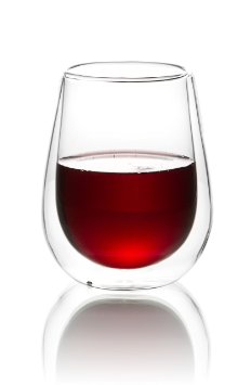 Casa Bellante® (Set of 4) Double-wall Stemless Wine Glass - 10 oz. Borosilicate Glass