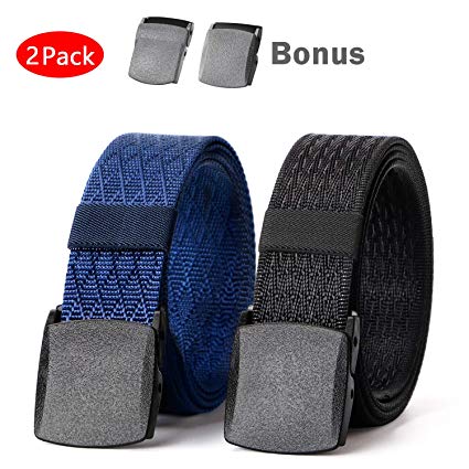 JASGOOD Mens Nylon 1.5in Width Adjustable Belt With Military Plastic Buckle