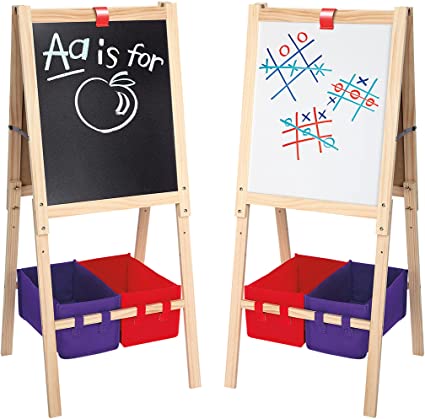 Cra-Z-Art 3-in-1 Smartest Artist Standing Easel- Chalk Board, Dry Erase Board and Storage