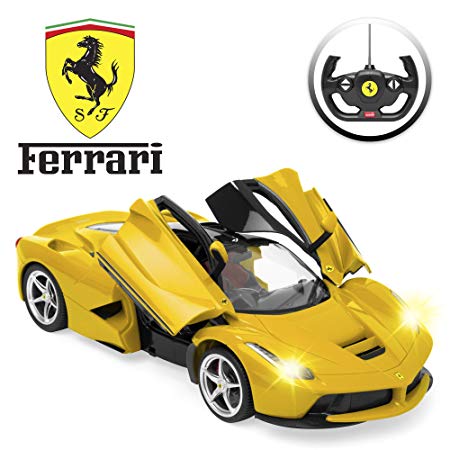 Best Choice Products 27MHz 1/14 Scale Kids Licensed Ferrari Model Remote Control Toy Car w/ 5.1 MPH Max Speed - Yellow