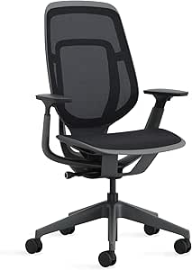 Steelcase Karman Mesh Ergonomic Desk Chair - Adjustable Desk Chair - 4 Points of Adjustability - Lumbar Support - Black Frame & Black Mesh