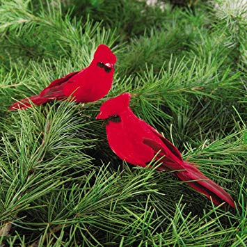 C&F Cardinal Clip-on 5-Inch Christmas Ornament, Red, Pack of 2