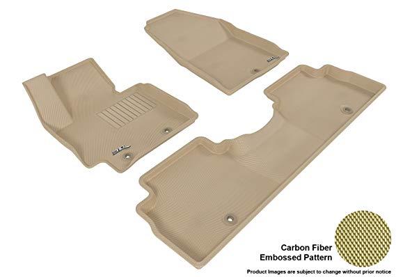 3D MAXpider Complete Set Custom Fit All-Weather Floor Mat for Select Kia Soul Models - Kagu Rubber (Tan)