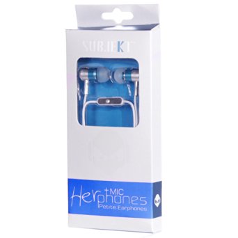 Subjekt HPM-21BL HerPhones Petite Earphones with Microphone Designed for Small Ears - Wired Headsets - Retail Packaging - Blue