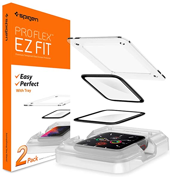 Spigen Proflex EZ FIT Screen Protector Designed for Apple Watch 5/4 (44mm) - 2 Pack