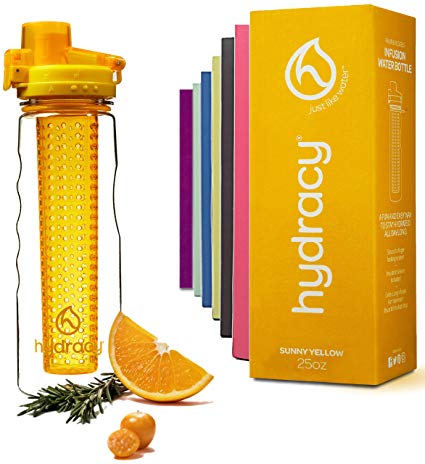 Hydracy Fruit Infuser Water Bottle - 25 Oz Sports Bottle with Full Length Infusion Rod and Insulating Sleeve Combo Set   27 Fruit Infused Water Recipes eBook Gift - Your Healthy Hydration Made Easy