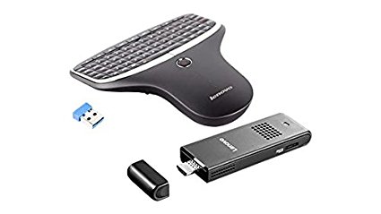 Lenovo Ideacentre Stick 300 Mini Desktop (Intel Atom Z3735F, 2 GB RAM, 32GB eMMC, Windows 10) and Lenovo N5902 Enhanced Multimedia Remote with Backlit Keyboard Bundle