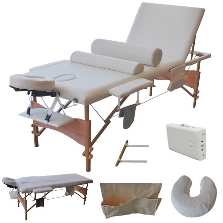 Giantex 84l 3 Fold Massage Table Portable Facial Bed Wsheetcradle Cover2 Bolster