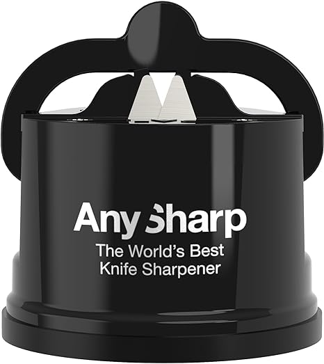 AnySharp Editions - World's Best Knife Sharpener - for Knives and Serrated Blades - Black