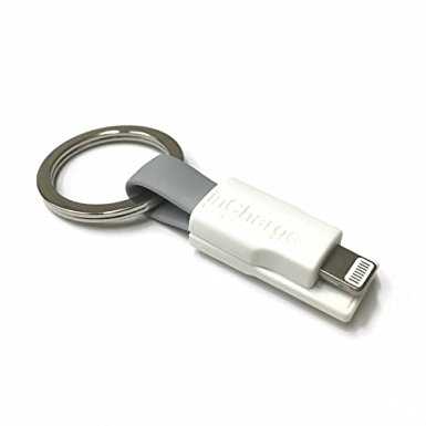 The inCharge Ultra Portable Charging Keychain Cable USB to Lightning 10mm Thin Version Gray