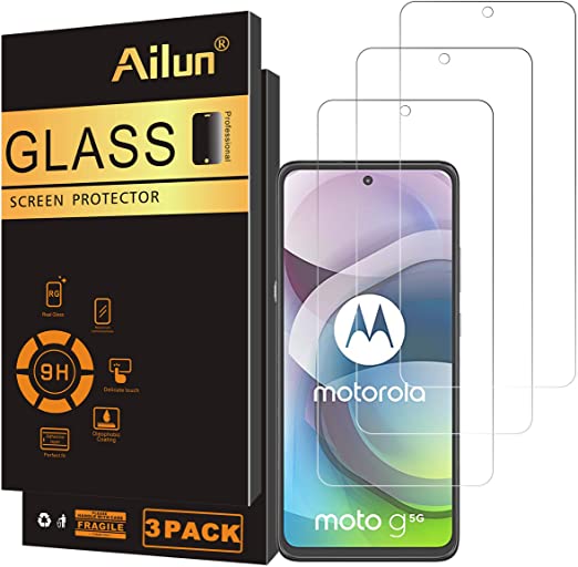 Ailun Screen Protector Compatible with MOTO G 5G&Moto one 5G Ace 3 Pack Tempered Glass 9H Hardness Ultra Clear Bubble Free Anti-Scratch Fingerprint Oil Stain Coating Case Friendly